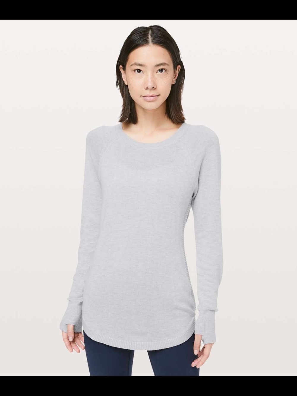 Lululemon Hello Aloe Pullover Heathered Gray Silk Blend Size 6
